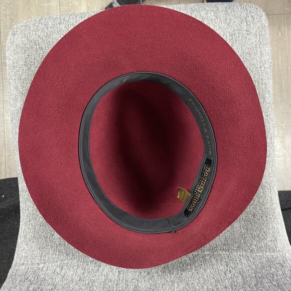 Goorin Bros Priscilla Lane Wool Fedora Hat Womens Medium Brick Red USA Made - Picture 10 of 13